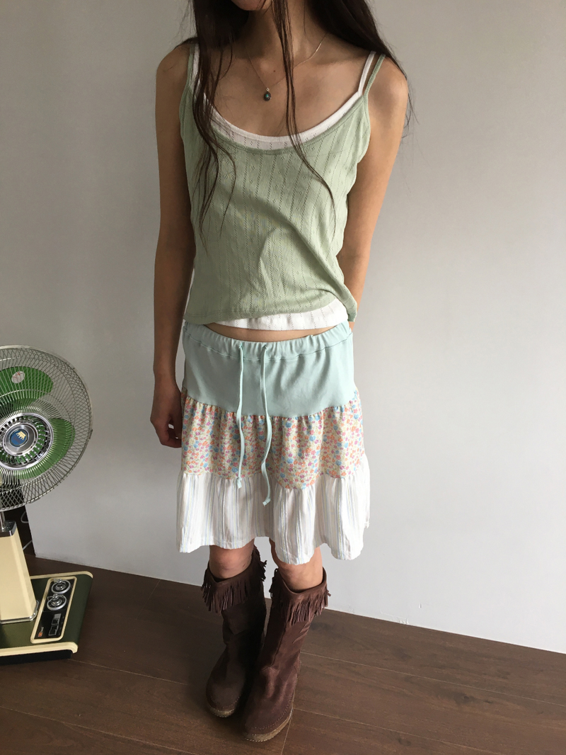 Mani patchwork skirt (2color)