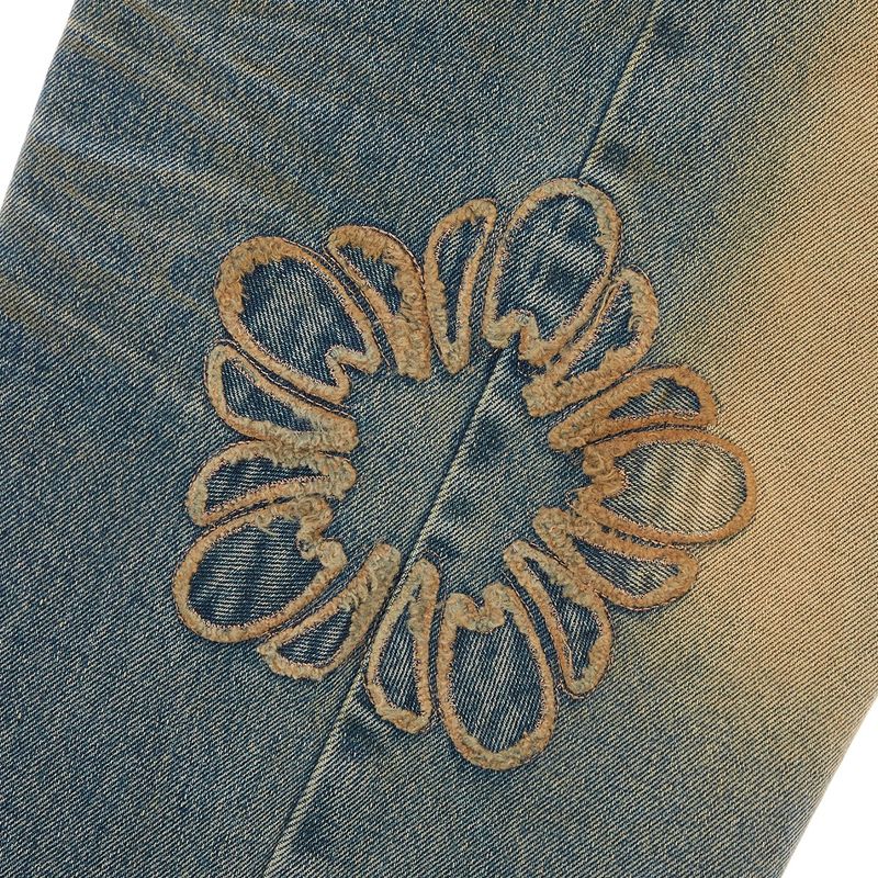 [ULKIN] MUGUNG Applique Washed Denim Pants_Indigo