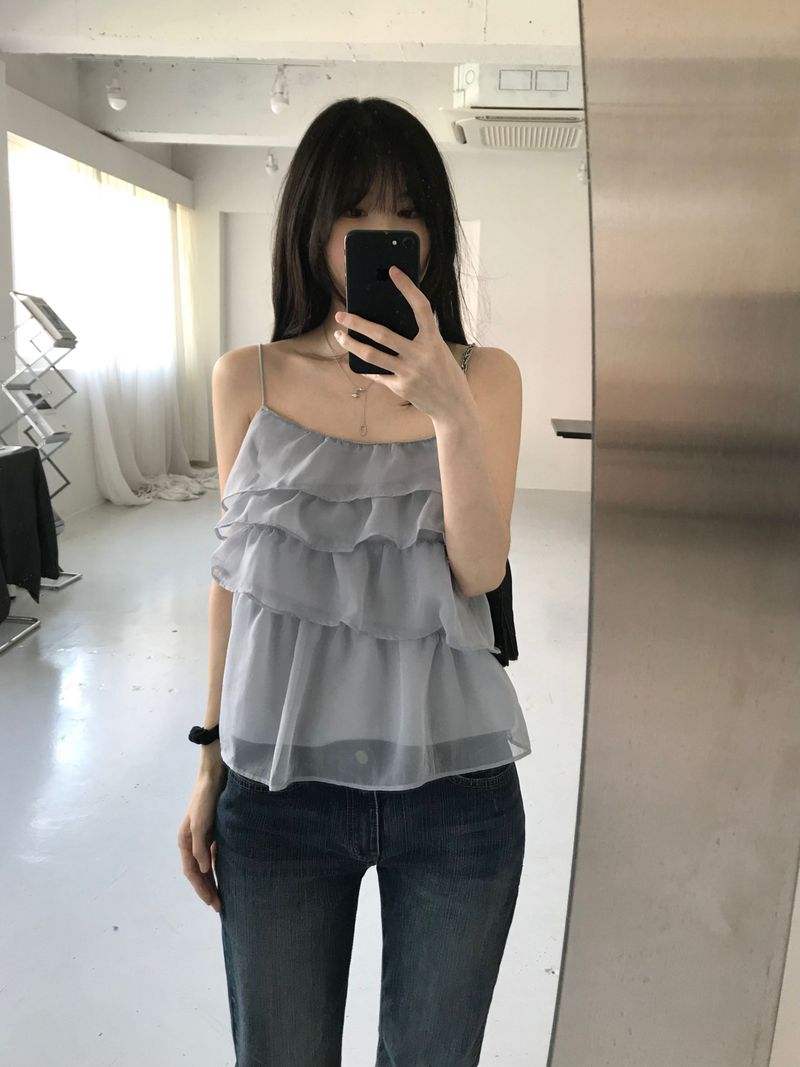 Kitten（キッテン）の「See-through frill bustier (2 colors)（Tops）」