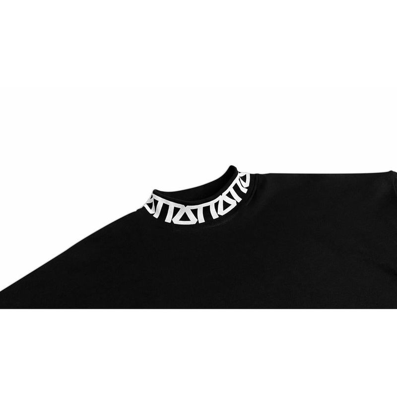 TZ MONOGRAM RIB OVERSIZED TEE - BLACK