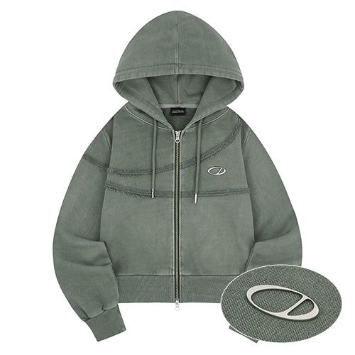 Pigment Cut-Off Hoodie Zip-Up
