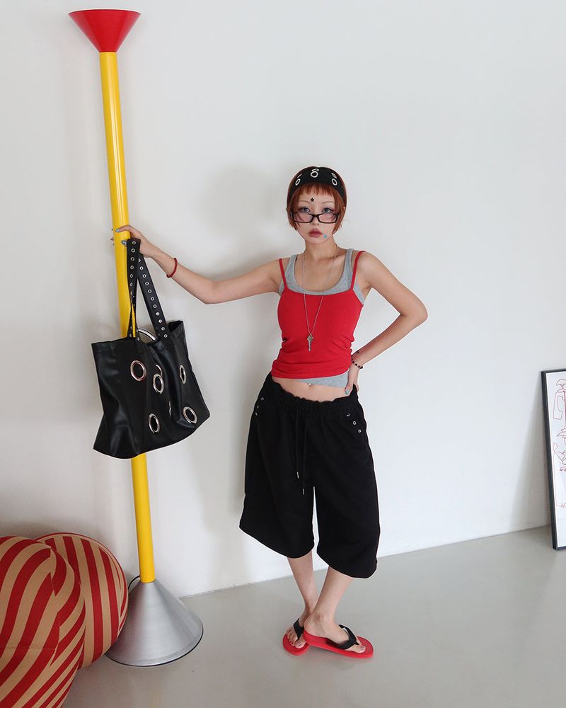 Delight-J（ディライトジェイ）の「Square ribbed basic string sleeveless（Tops）」