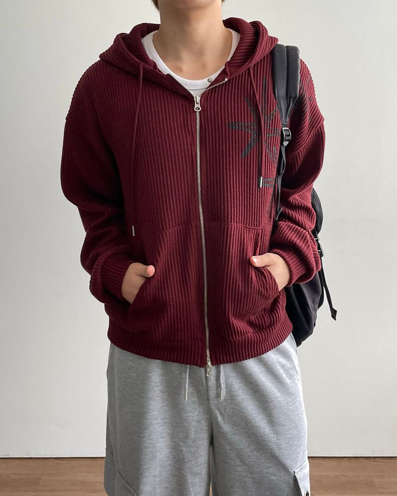 Bloom Cropped Knit Hooded Zip-up