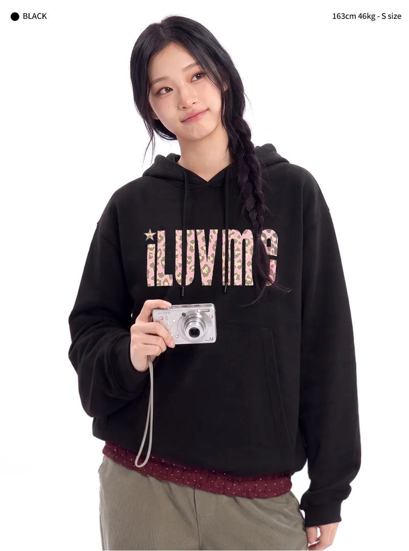 I LUV ME LEOPARD HOODIE (3color)