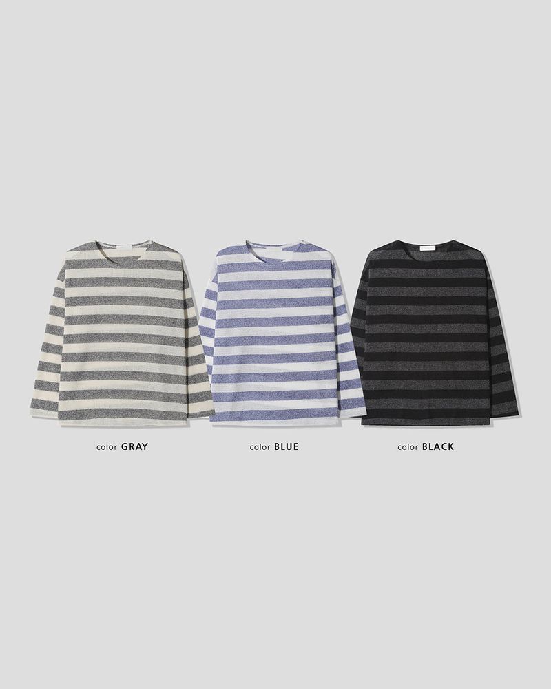 Lure shoulder snap stripe knit