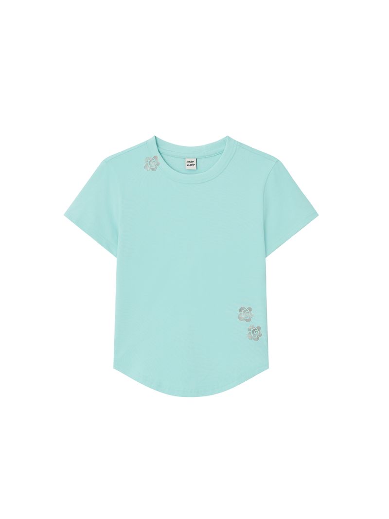 Cosymosy（コジモジ）の「フラワーハントTシャツ (Mint)（トップス）」