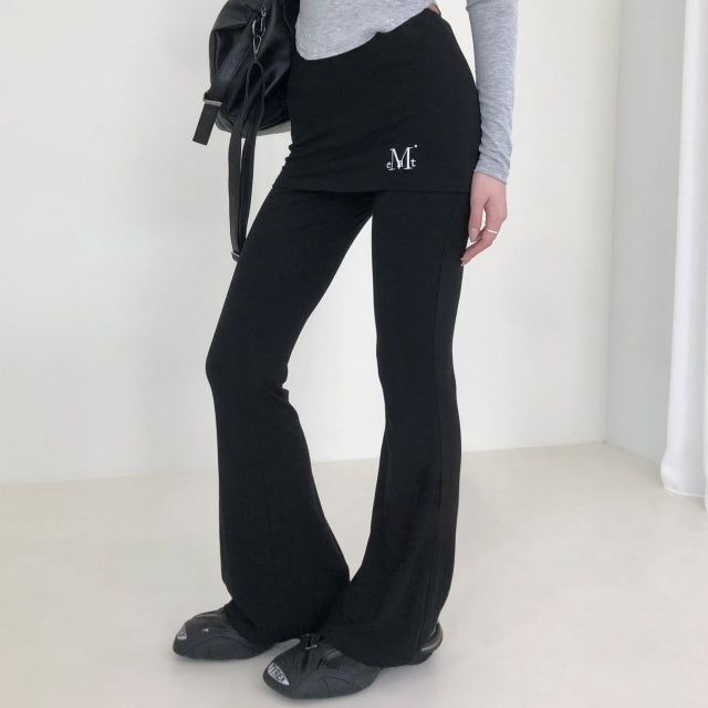 SERIEN BOOTS CUT SKIRT LEGGINGS (2Color)