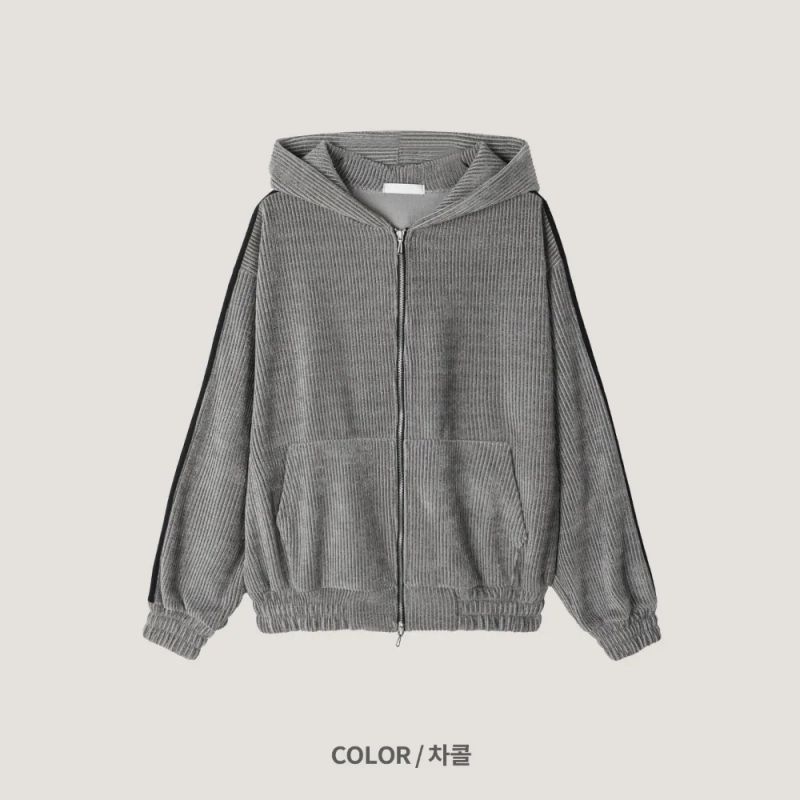 LMN Slay Velour Brushed Hooded Zip-Up (2 colors)