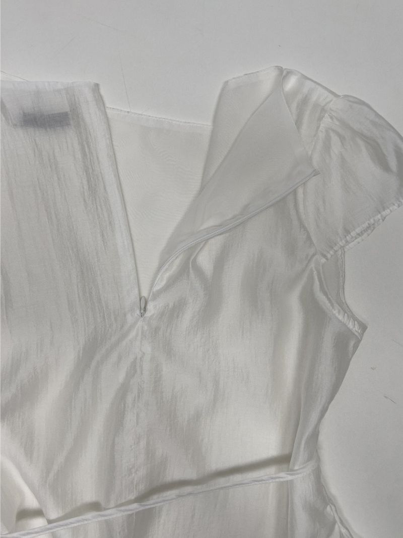 [Belt Set] Noir Drape Short Sleeve Blouse