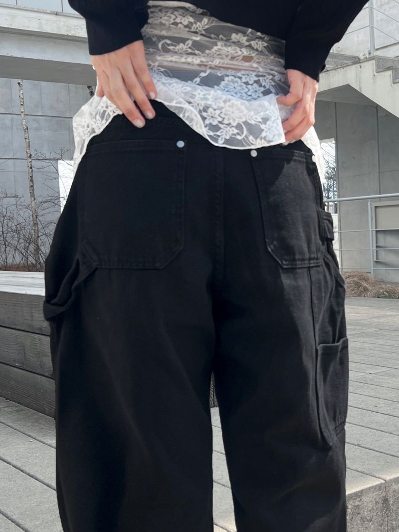 Carpenter Cargo One Pocket Loop Wide Long Pants (3 colors)
