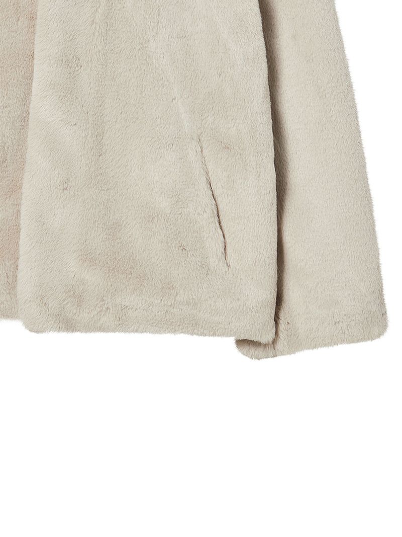 COLLAR FUR JACKET BEIGE