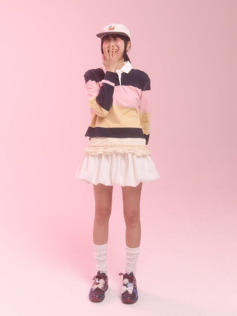  balloon skirt_white dot