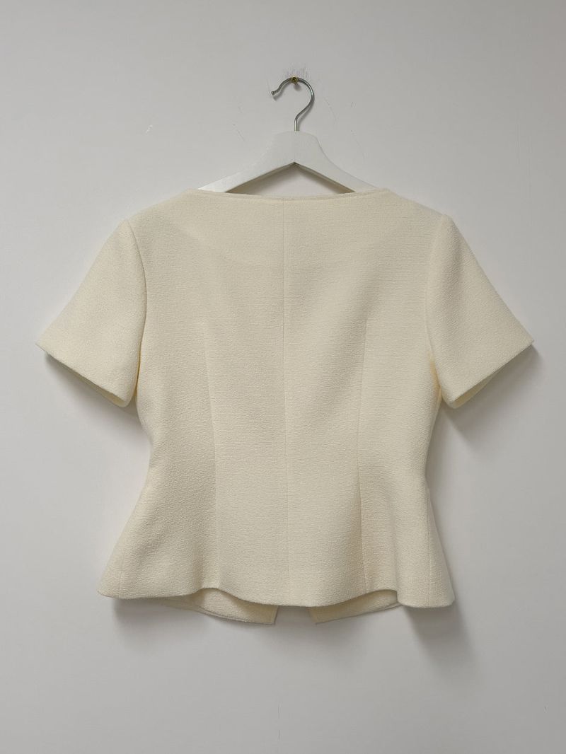 Twill Glass Boat Neck Jacket