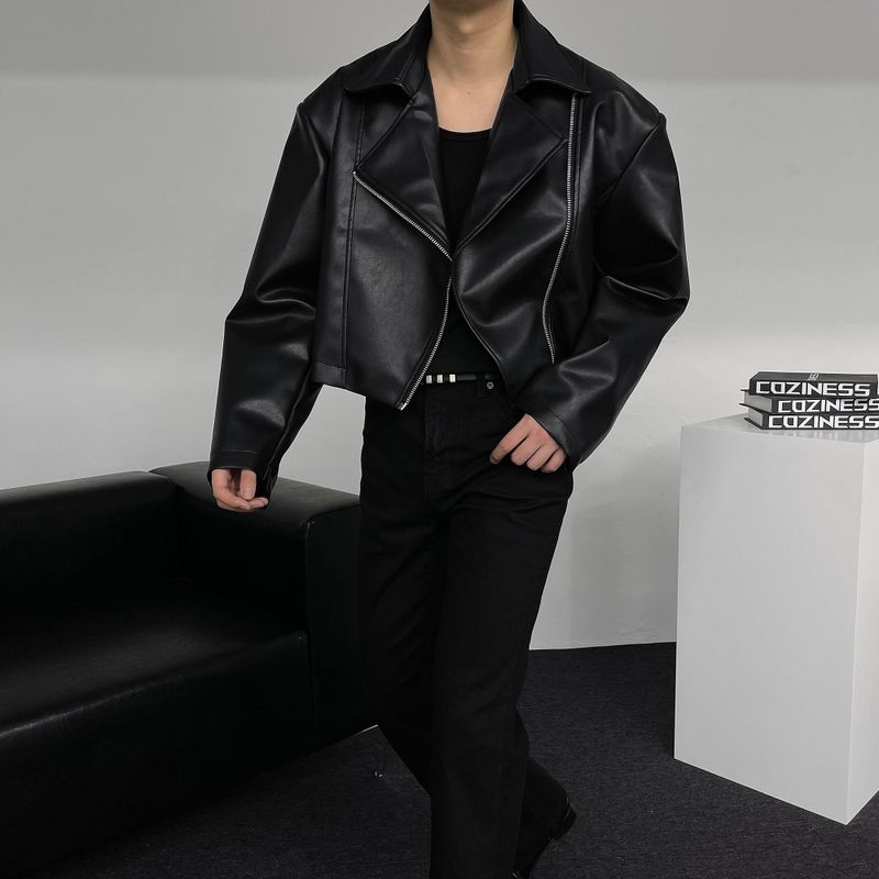 90's Youth Crop Leather Rider Jacket