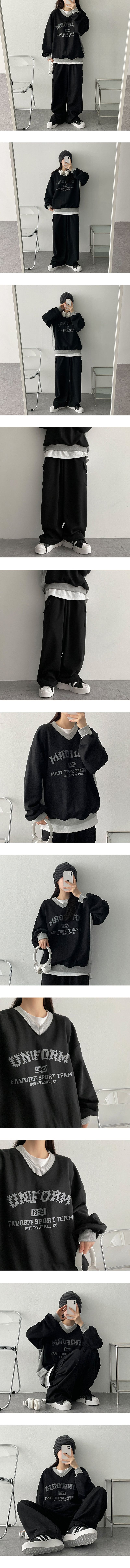 Deweit Slit Coloring Uniform Sweatshirt