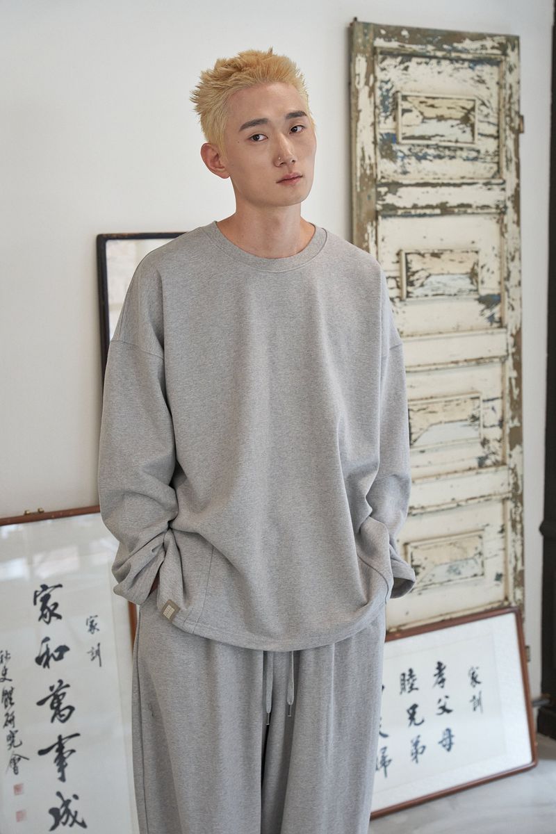 HEAVY-TERRY BALLOON SWEAT BOX TEE (Gray)
