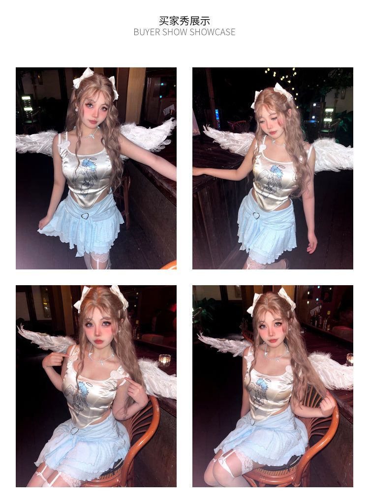 allbubble angel print vest