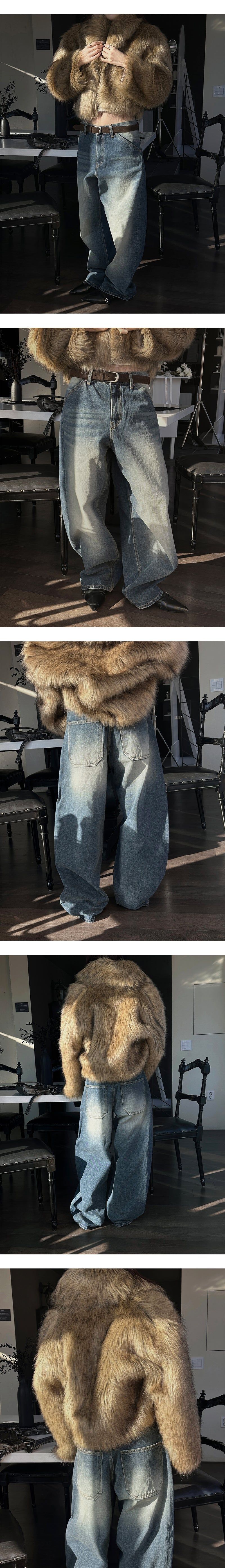 [F/W] Brush fake fur jacket 
