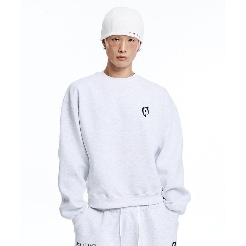 EASY NO EASY（イージーノーイージー）の「Oversized Hard Crop Sweatshirt - Light Grey（Tops）」