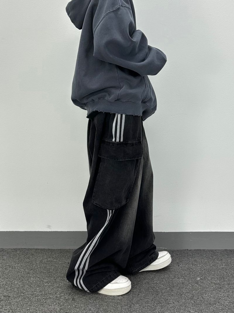  denim track cargo pants