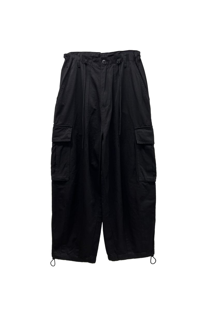 ARO WIDE CAGO PANTS / BLACK