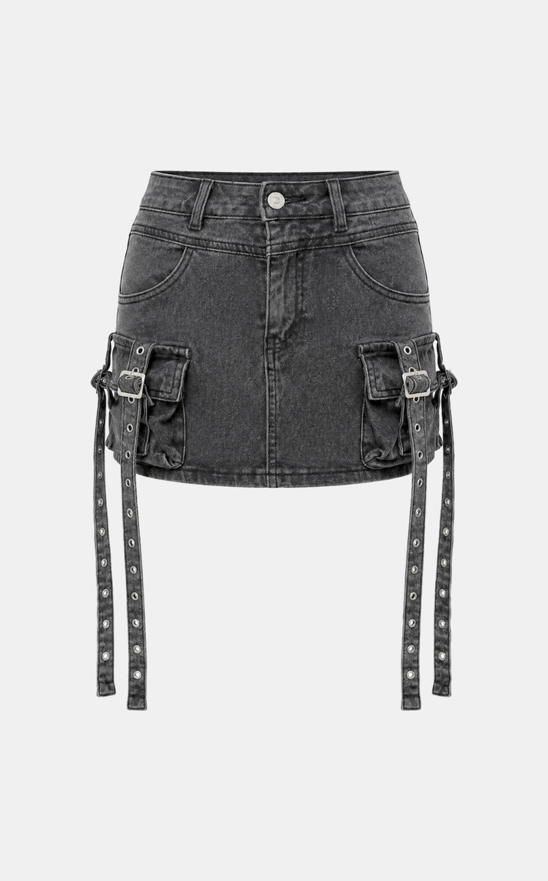 Luma Strap Denim Skirt