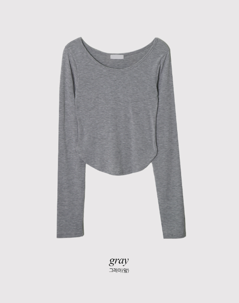 Basic U-neck Slim Long Sleeve T-shirt (5color)
