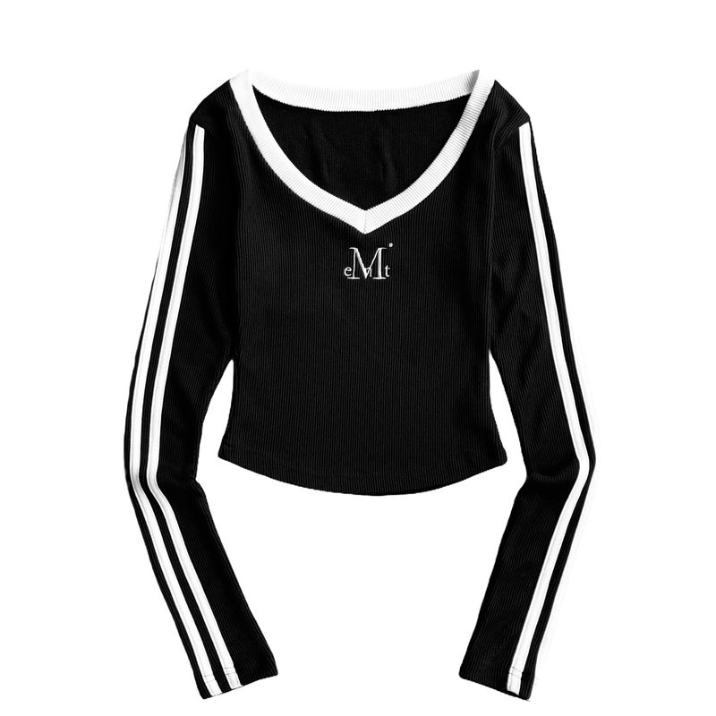 BINDING TRACK LINE V-NECK T (3color)