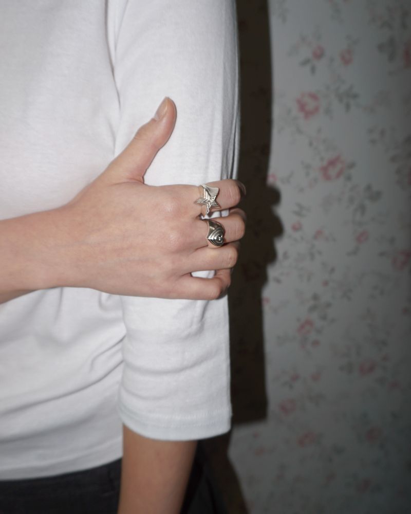 [925SILVER] CREAM CAKE STAR RING