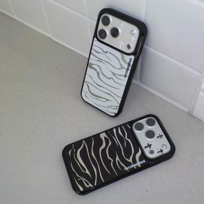 zebra mirror bumper case [black]