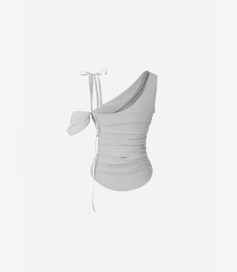 Glow Chiffon Shirred Sleeveless Blouse
