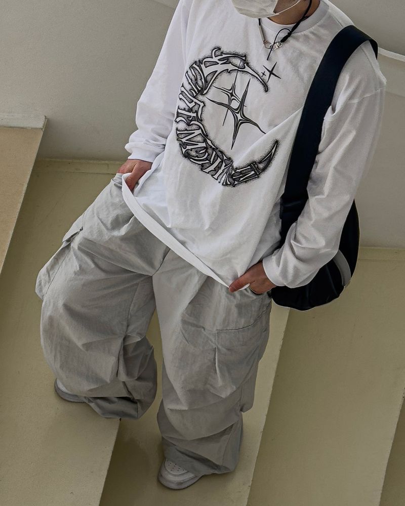 Bake Wide Cargo Pocket Nylon Pants