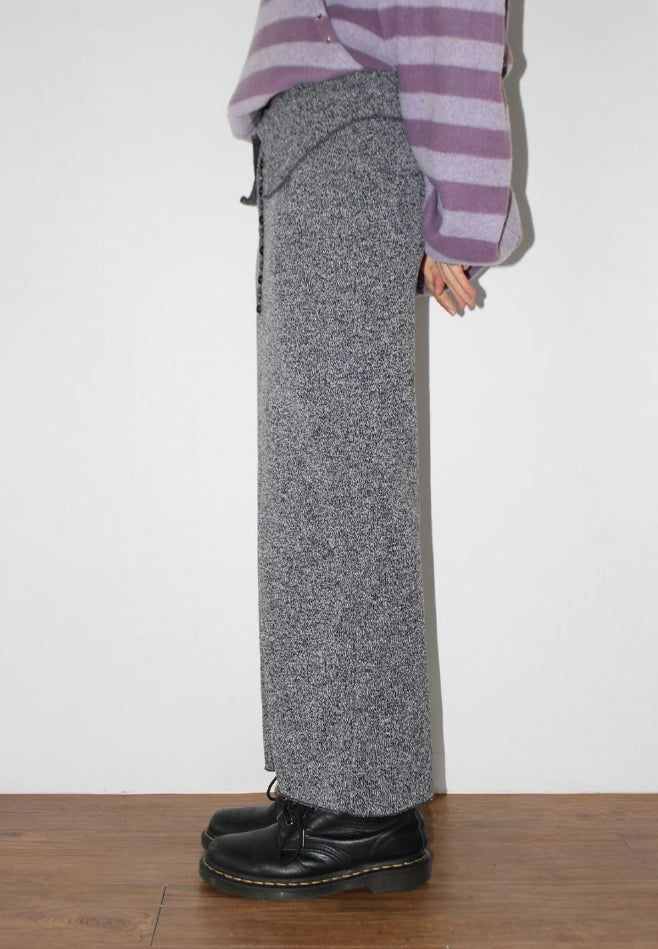 (Lining Brushed) BOCASHI BUTTON KNIT SKIRT