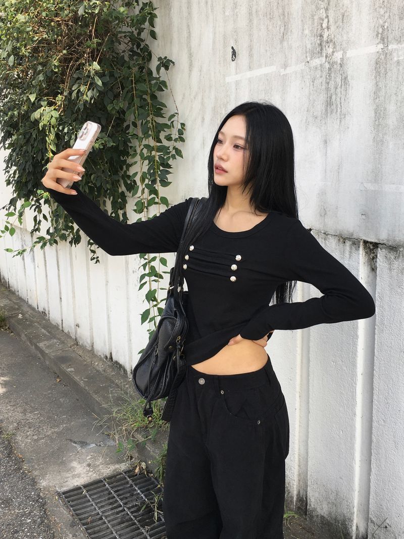 Léon Metal Slim Button Long Sleeve (3c)