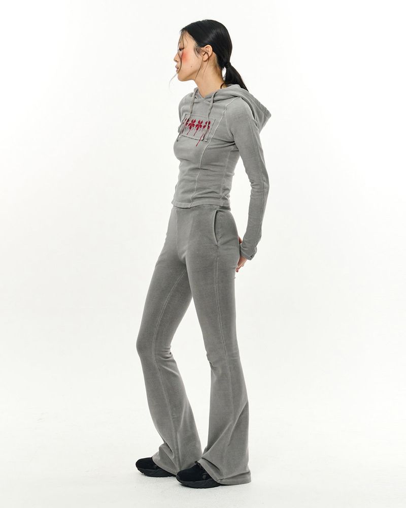 Patch Slim Hoodie _ Light Grey
