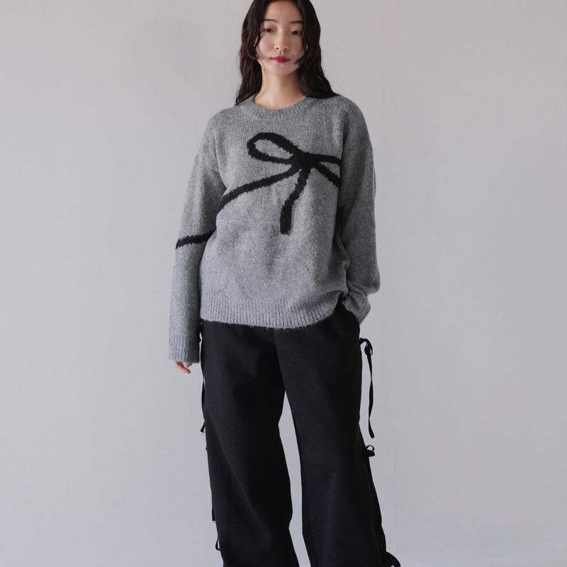 flow diagonally ribbon knit