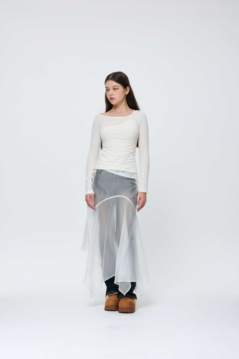 MUREN SHIRRING TOP / IVORY