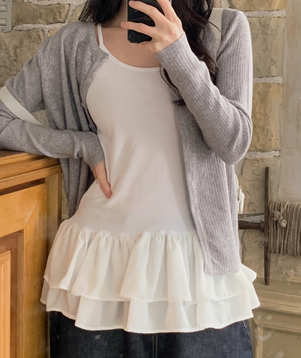 SHOPPERLAND(ショッパーランド)の「WY Chiffon Layered Sleeveles Tiered Dress (2color)(Dresses)」