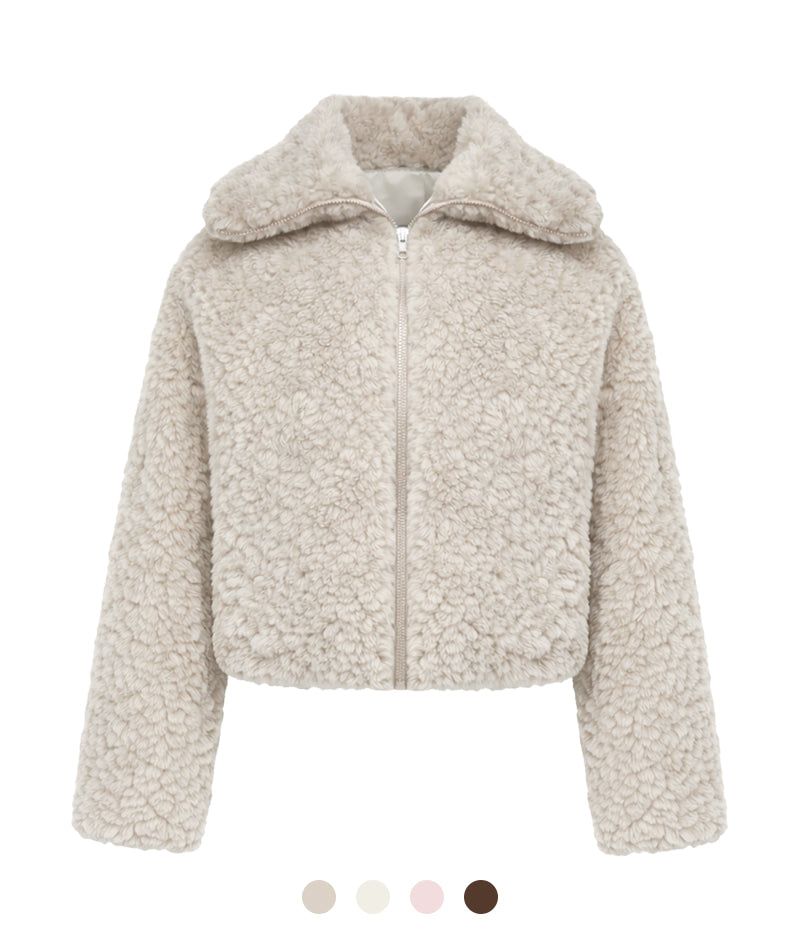 Cozy&Kitsch(コージーアンドキッチ)の「Ruen Bouclé Fur Short Zip-Up Jacket(Jackets/Outerwear)」