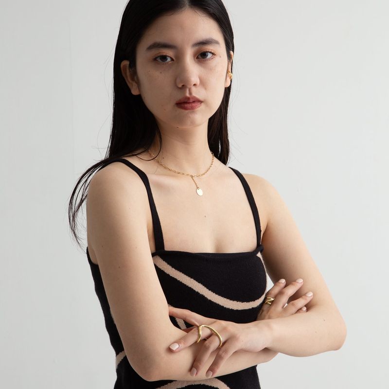 Wave pattern knit one piece