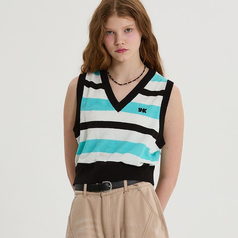 Stripe knit vest