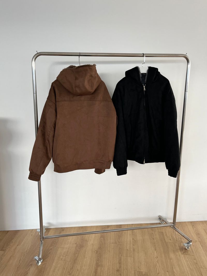 Suede fur hooded jumper (2 colors)