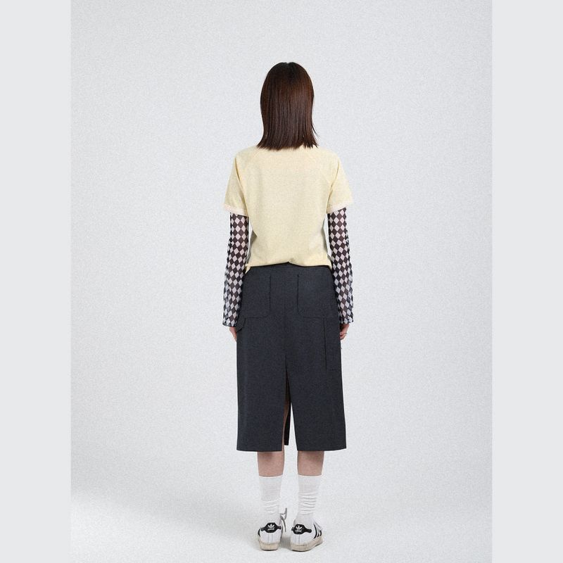 アートワークラグランショートスリーブTシャツ (イエロー)