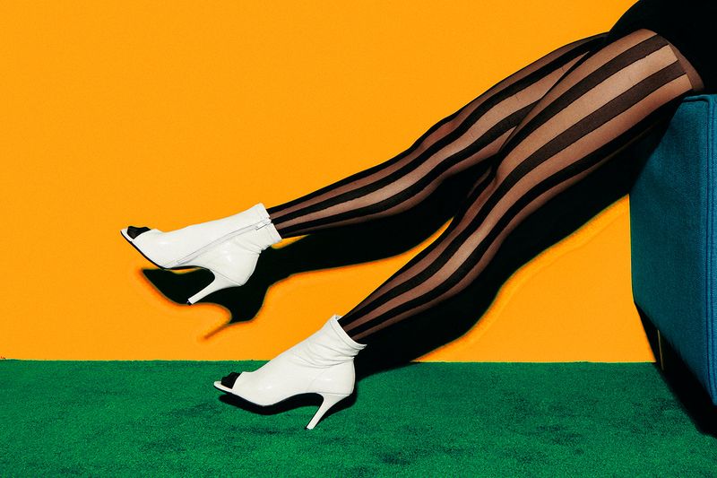 Open Toe Slim Ankle Heel(Glossy White)