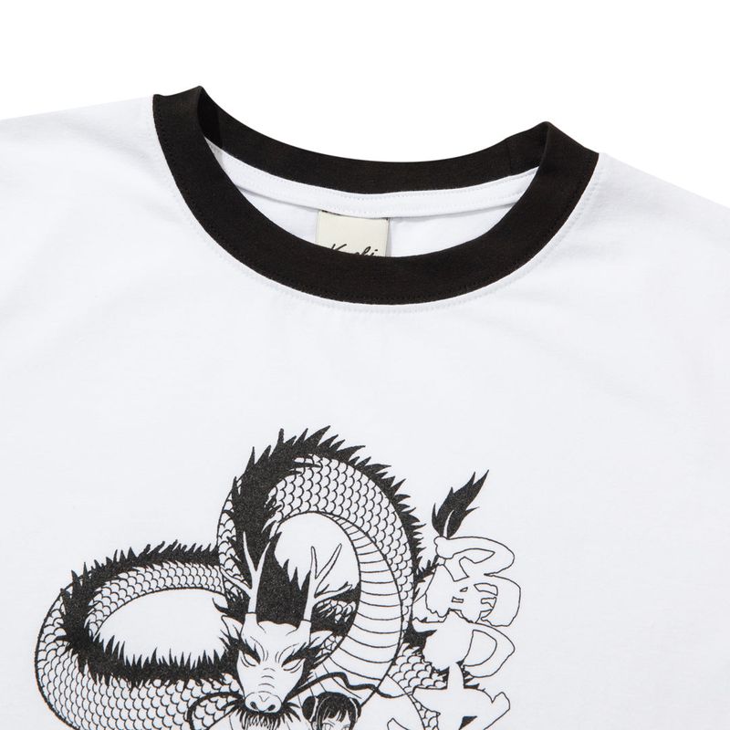 DRAGON Ringer Crop T-Shirt (WHITE)