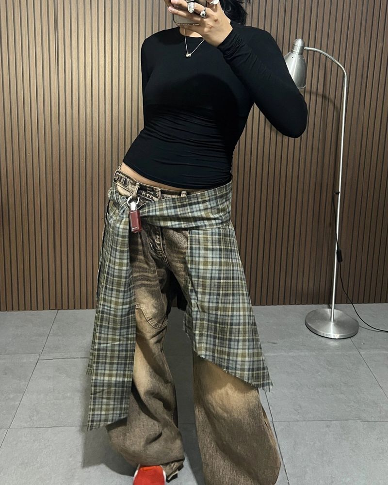 Tartan Wrapped Skirt