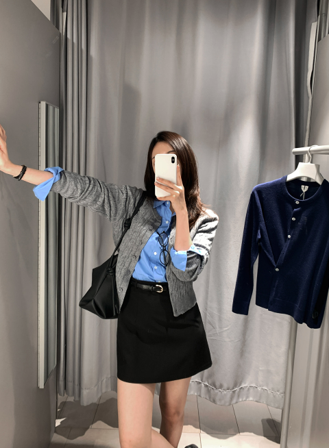 Lavigne Simple A-line Belted Mini Skirt