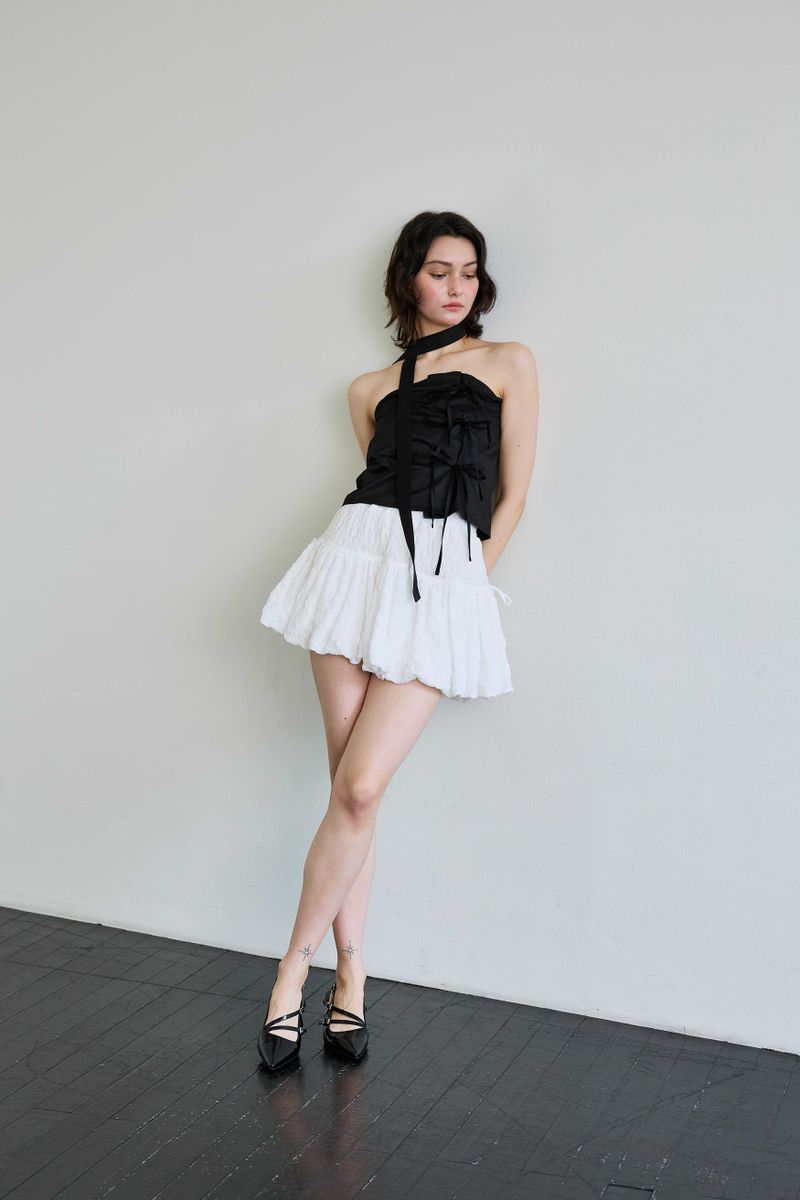 ELFIN SCARF TOP / BLACK
