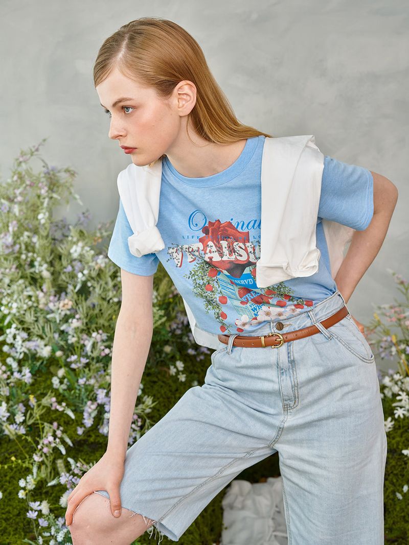 Rose Garden T-Shirt (Light Blue)