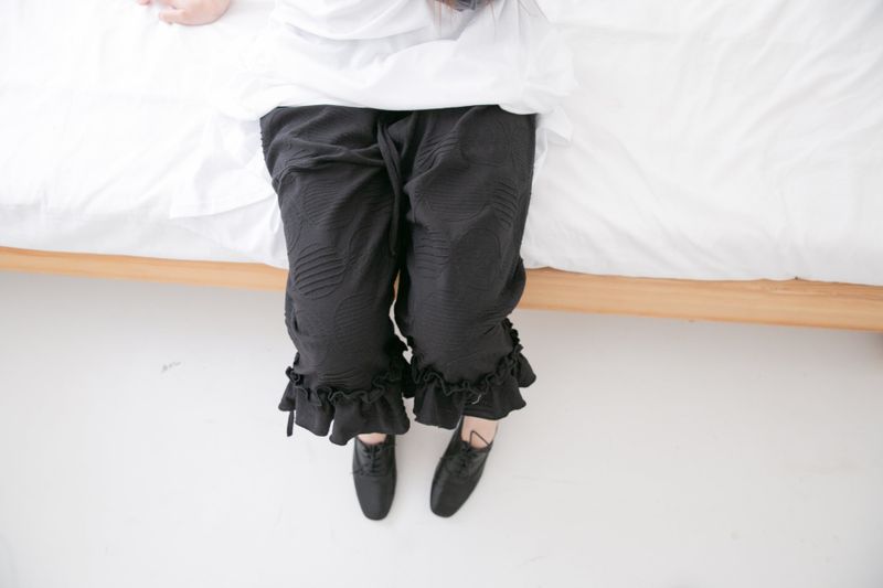 dot jacquard frill pants(2colors)